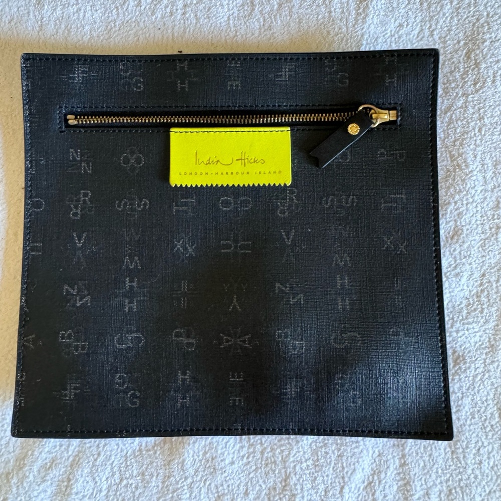 India Hicks leather zip pouch